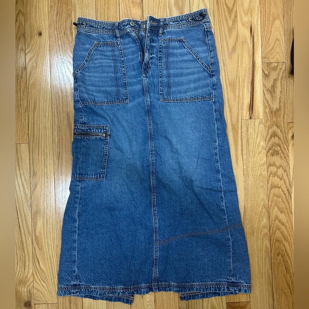 American Eagle Outfitters Blue Denim Midi Skirt